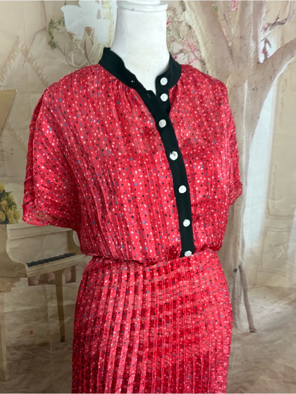 NEW Coach Ted Dot Pleated Fit Flare dress - Picture 6 of 12